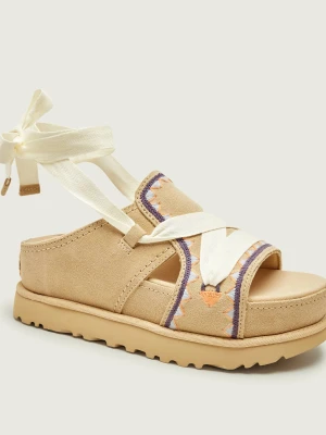 UGG Sandały W GOLDENSTAR HI ARTISTITCH | zamsz beżowy