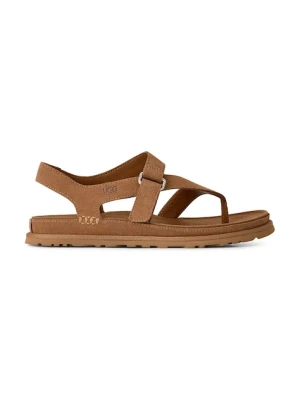 UGG sandały zamszowe W Goldengaze Toe Post brązowy