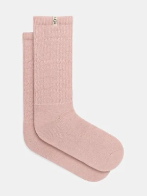 UGG skarpetki z domieszką wełny kolor różowy 1145335