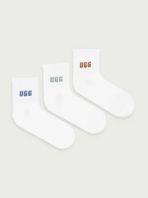 UGG skarpety damskie z bawełną QUINLIN 3-pack biały