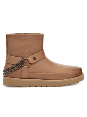 UGG Skórzane botki "Classic Mini Deconstructed" w kolorze jasnobrązowym rozmiar: 38