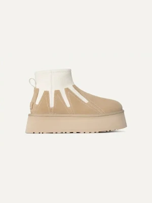 UGG Skórzane botki "Classic Mini Dipper Sunwave" w kolorze beżowo-białym rozmiar: 39