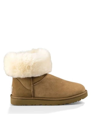 Zdjęcie produktu UGG Skórzane botki "Classic Short" w kolorze jasnobrązowym rozmiar: 36