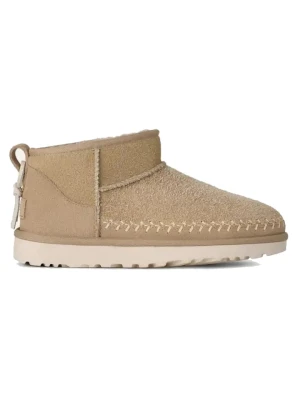 UGG Skórzane botki "Classic Ultra Mini Biarritz" w kolorze beżowym rozmiar: 38