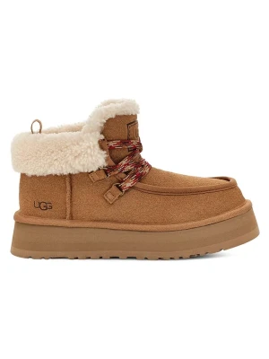 UGG Skórzane botki "Funkarra Cabin" w kolorze jasnobrązowym rozmiar: 41