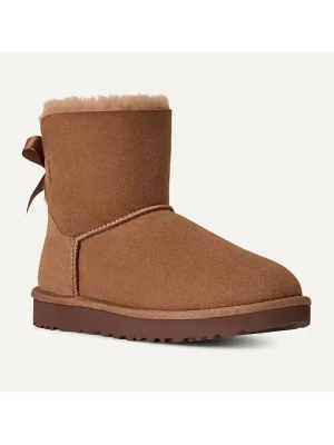 UGG Skórzane botki "Mini Bailey Bow II" w kolorze brązowym rozmiar: 38