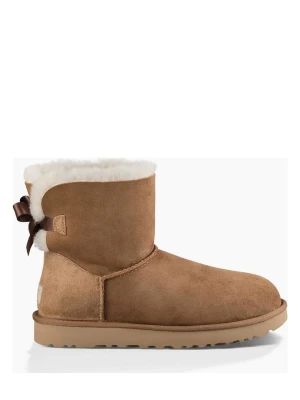UGG Skórzane botki "Mini Bailey Bow II" w kolorze karmelowym rozmiar: 41