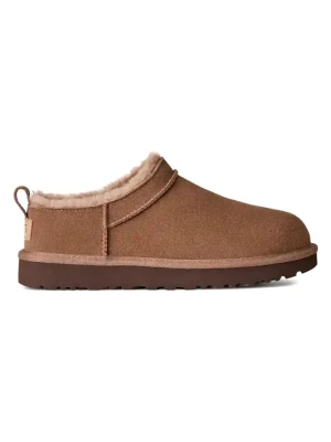 UGG Skórzane kapcie "Classic Micro" w kolorze jasnobrązowym rozmiar: 38