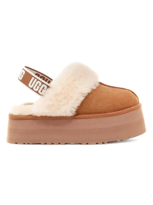 UGG Skórzane kapcie "Funkette" w kolorze jasnobrązowym rozmiar: 38
