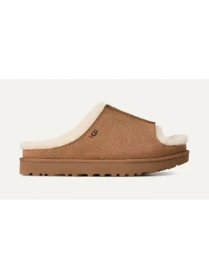 UGG Skórzane kapcie "Greenport" w kolorze jasnobrązowym rozmiar: 41