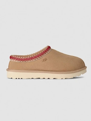 UGG Skórzane kapcie "Tasman II" w kolorze beżowo-czerwonym rozmiar: 41