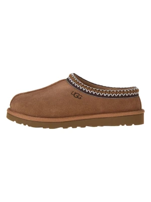UGG Skórzane kapcie "Tasman" w kolorze jasnobrązowym rozmiar: 42
