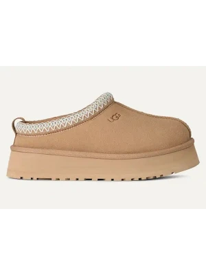 UGG Skórzane kapcie "Tazz II" w kolorze beżowym rozmiar: 42
