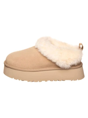 UGG Skórzane kapcie "W Tazzelle" w kolorze beżowym rozmiar: 36