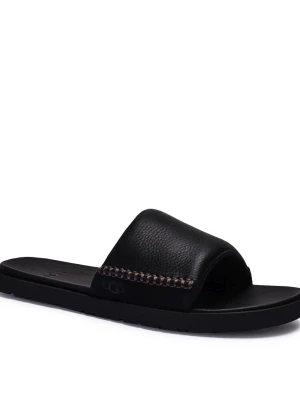 UGG Skórzane klapki M Seaside II czarny