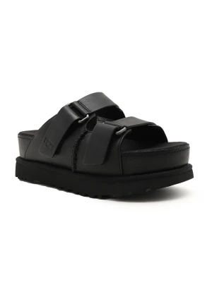 UGG Skórzane klapki W GOLDENSTAR HI SLIDE czarny