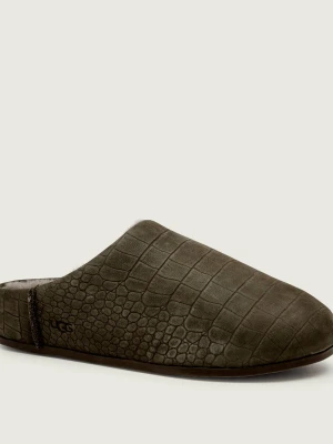 UGG Skórzane mule ELEA EMBOSSED | z dodatkiem wełny