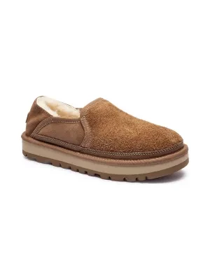 UGG Skórzane mule HAYDEN | z dodatkiem wełny