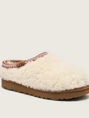 UGG Skórzane mule TASMAN MAXI CURLY | z dodatkiem wełny