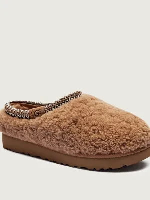UGG Skórzane mule TASMAN MAXI CURLY | z dodatkiem wełny