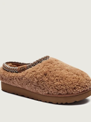 UGG Skórzane mule TASMAN MAXI CURLY | z dodatkiem wełny