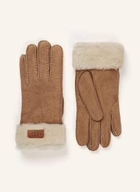 Ugg Skórzane Rękawiczki braun