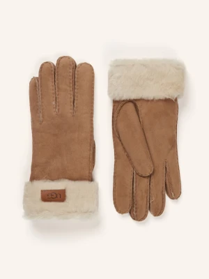 Ugg Skórzane Rękawiczki braun CAMELOWY