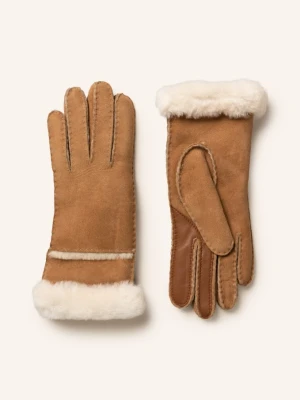 Ugg Skórzane Rękawiczki braun JASNOBRĄZOWY