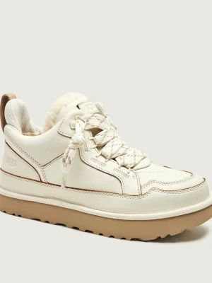 UGG Skórzane sneakersy M Lowmel Contrast | shearling beżowy