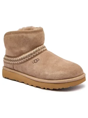 UGG Skórzane śniegowce CLASSIC MINI CRESCENT | z dodatkiem wełny