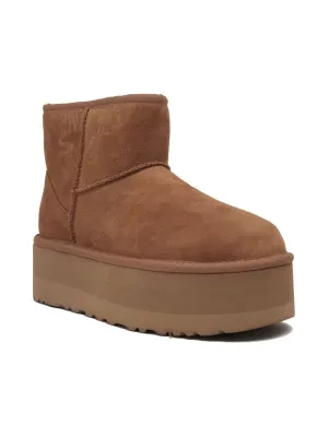 UGG Skórzane śniegowce Classic Mini Platform | z dodatkiem wełny