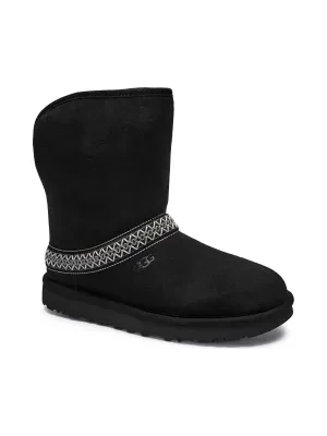 UGG Skórzane śniegowce CLASSIC SHORT CRESCENT | z dodatkiem wełny
