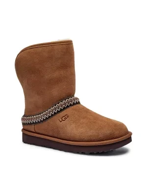 UGG Skórzane śniegowce CLASSIC SHORT CRESCENT | z dodatkiem wełny