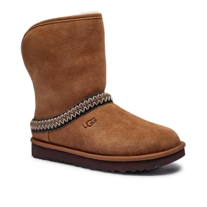 UGG Skórzane śniegowce CLASSIC SHORT CRESCENT | z dodatkiem wełny