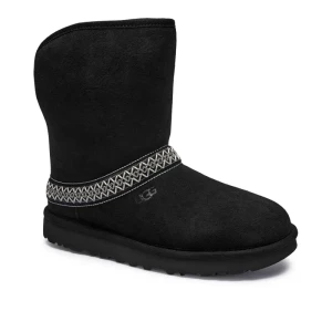 UGG Skórzane śniegowce CLASSIC SHORT CRESCENT | z dodatkiem wełny