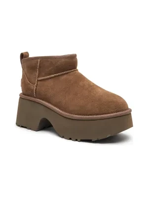 UGG Skórzane śniegowce CLASSIC ULTRA MINI NEW HEIGHTS | z dodatkiem wełny