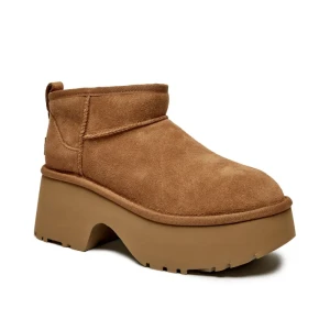 UGG Skórzane śniegowce Classic Ultra Mini New Heights | z dodatkiem wełny