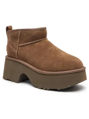 UGG Skórzane śniegowce CLASSIC ULTRA MINI NEW HEIGHTS | z dodatkiem wełny