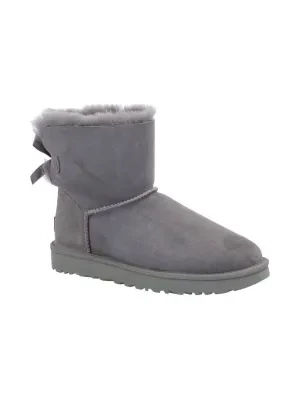 UGG Skórzane śniegowce mini bailey bow II | z dodatkiem wełny