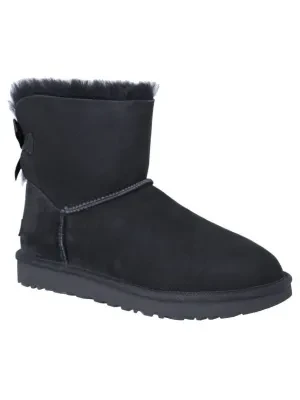 UGG Skórzane śniegowce mini bailey bow II | z dodatkiem wełny