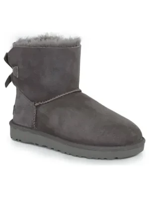 UGG Skórzane śniegowce Mini bailey bow II | z dodatkiem wełny