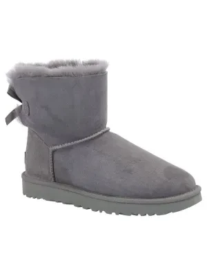 UGG Skórzane śniegowce mini bailey bow II | z dodatkiem wełny