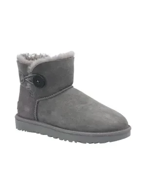 UGG Skórzane śniegowce Mini Bailey Button II | z dodatkiem wełny