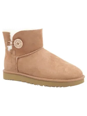 UGG Skórzane śniegowce Mini Bailey Button II | z dodatkiem wełny