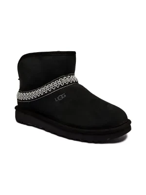 UGG Skórzane śniegowce W CLASSIC MINI CRESCENT