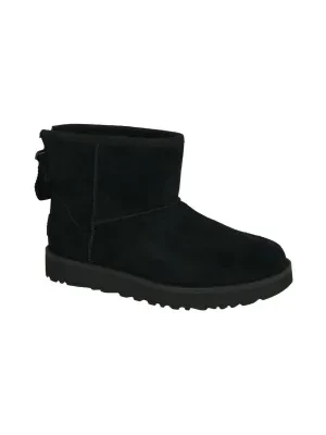 UGG Skórzane śniegowce W CLASSIC MINI LOGO ZIP | z dodatkiem wełny