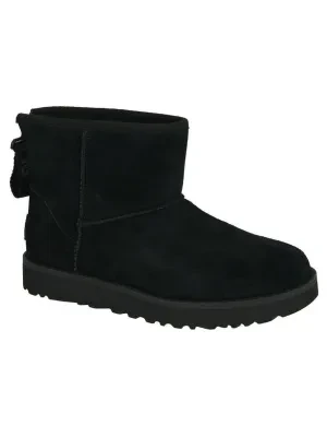 UGG Skórzane śniegowce W CLASSIC MINI LOGO ZIP | z dodatkiem wełny