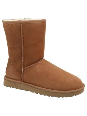 UGG Skórzane śniegowce W Classic Short II | z dodatkiem wełny