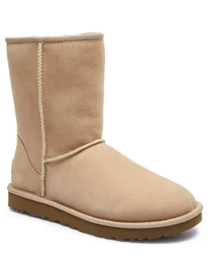 UGG Skórzane śniegowce W CLASSIC SHORT II | z dodatkiem wełny