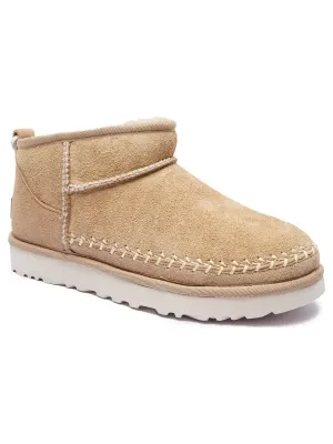 UGG Skórzane śniegowce W CLASSIC ULTRA MINI BIARRITZ | z dodatkiem wełny
